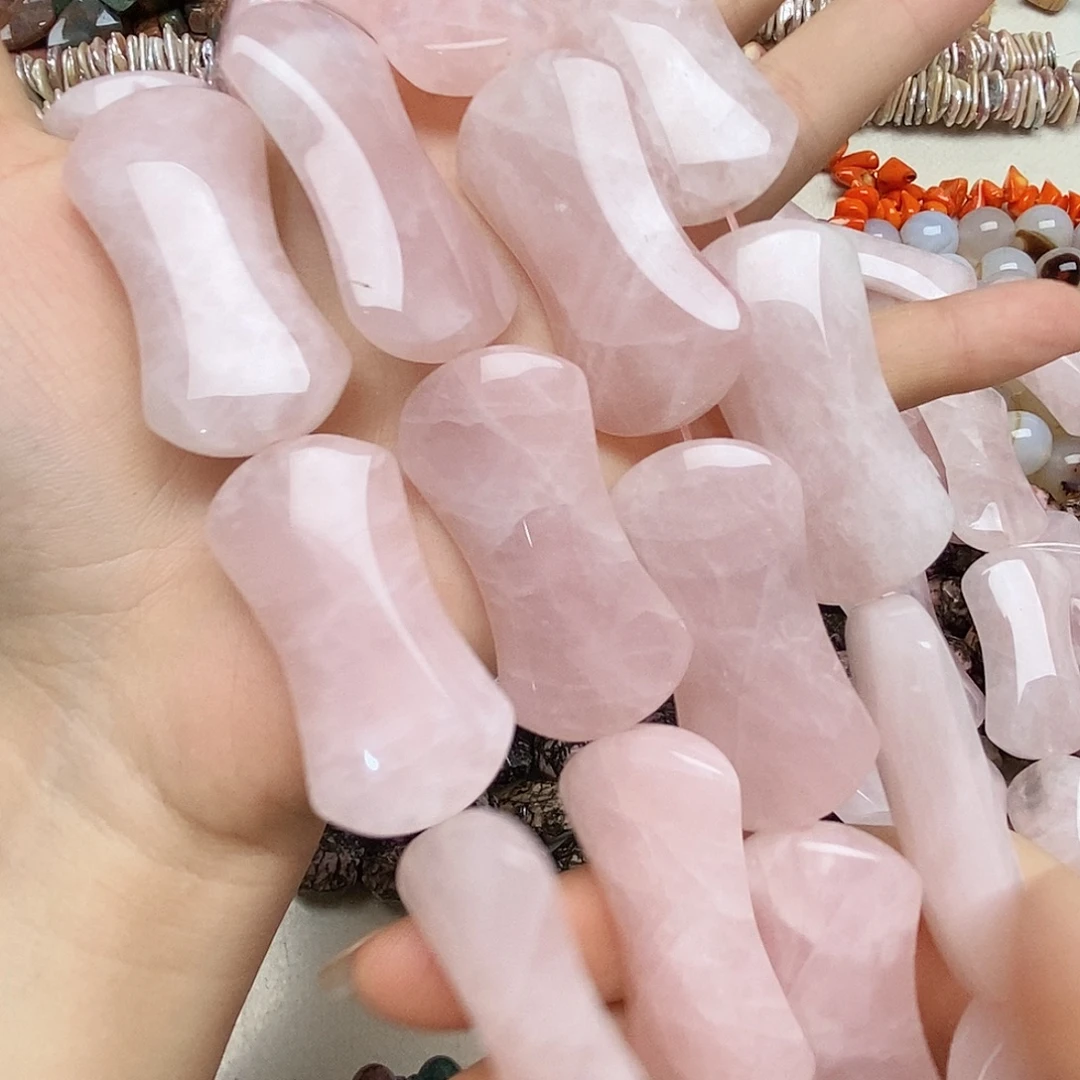 玛瑙/玉髓未镶嵌珠宝半成品粉水牌牌一条