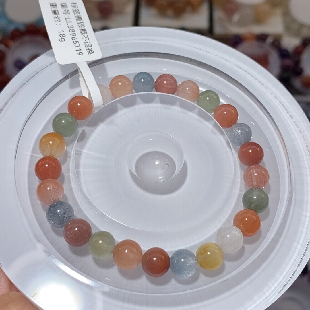 水晶手链未镶嵌F彩兔毛7.8