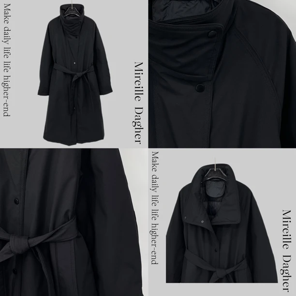 米莱Jiaer/冬季新款时尚百搭韩版休闲长款翻领风衣羽绒服2569999