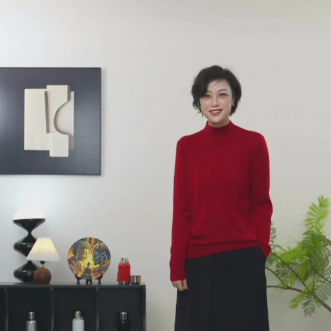 【U.M】幸运100%羊毛衫立领羊毛针织