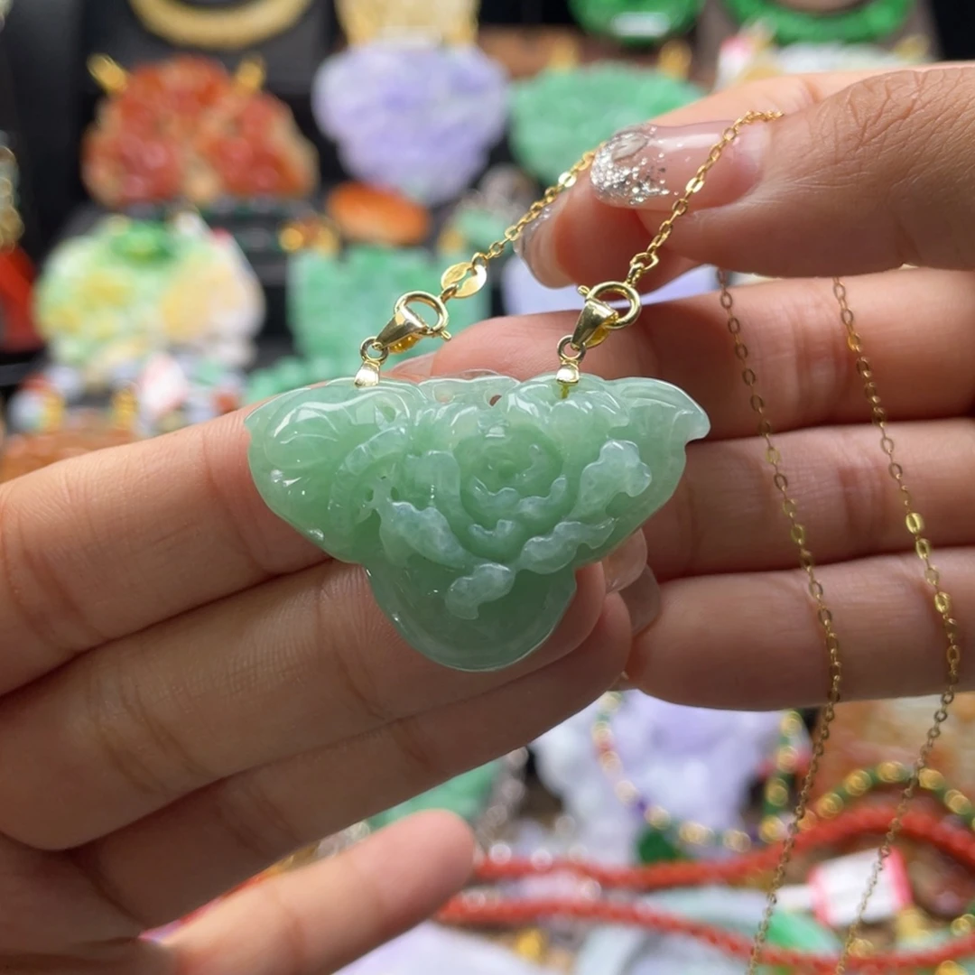 翡翠未镶嵌颈饰代编织
