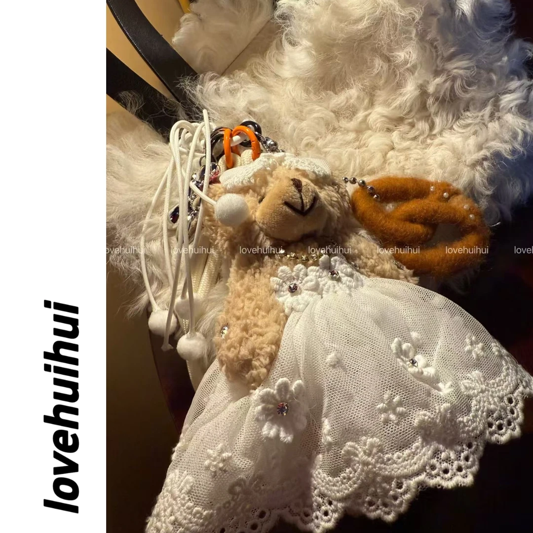 lovehuihui《婚礼熊和它的面包圈》韩国浪漫小熊挂件