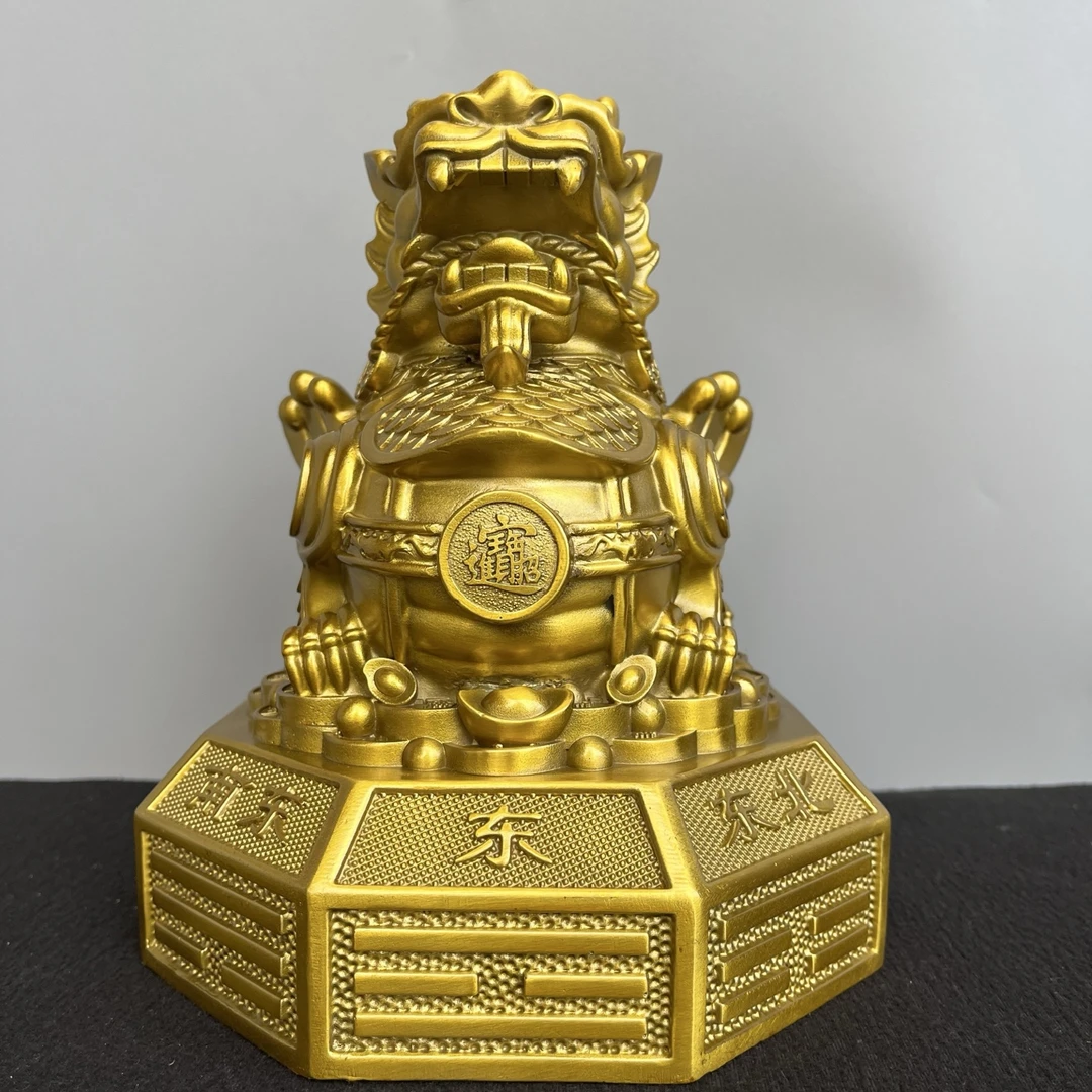 家用客厅办公室店铺装饰招财八卦麒麟茶室鎏金工艺品貔貅创意雕刻