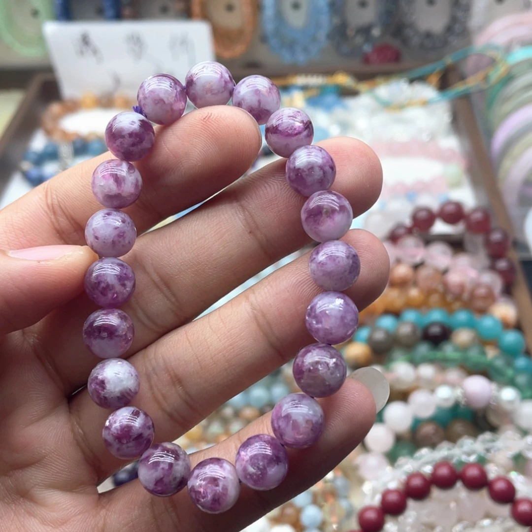 手链烟晶银S925镶嵌10咪紫祖母奶盖