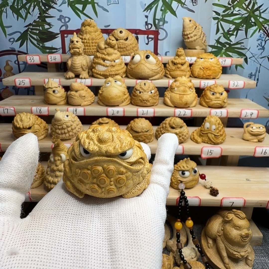 *****竹竹根雕手工手把件金蟾