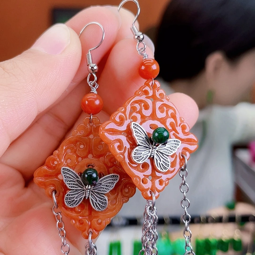 翡翠未镶嵌耳饰饰品