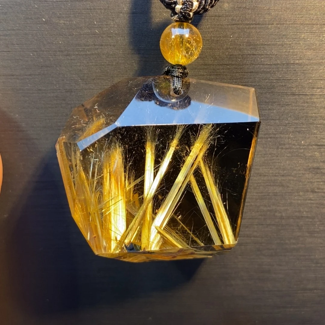 未镶嵌水晶颈饰钛晶花随形吊坠