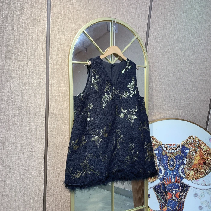 BR857孕妇黑色背心裙