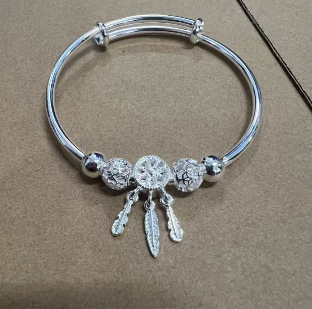 YZ044捕梦网足银手镯 银色精品手串 无礼盒