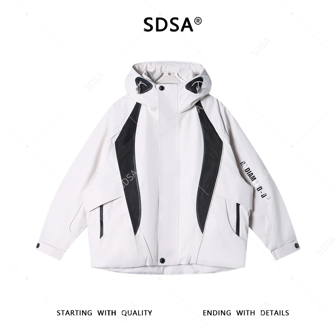 SDSA男士秋冬新款痞帅男装户外工装连帽羽绒服外套百搭保暖时尚