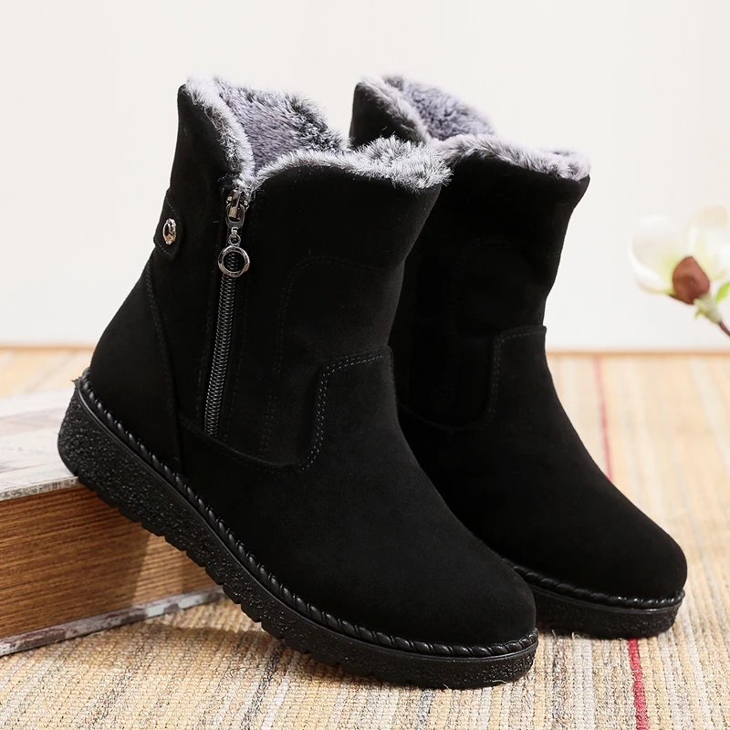 老北京布鞋女鞋子棉鞋女冬季加绒加厚保暖妈妈厚底雪地靴女款短筒