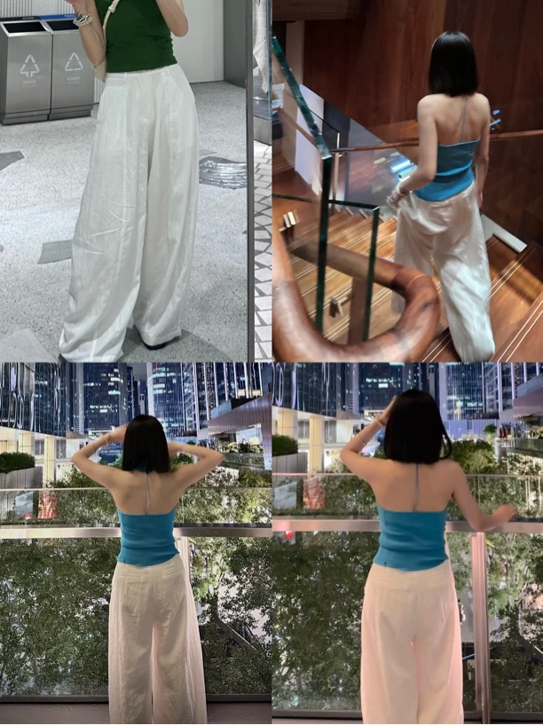 老钱风压线款、宽松慵懒感弯刀阔腿裤（MO5713#）LIMO