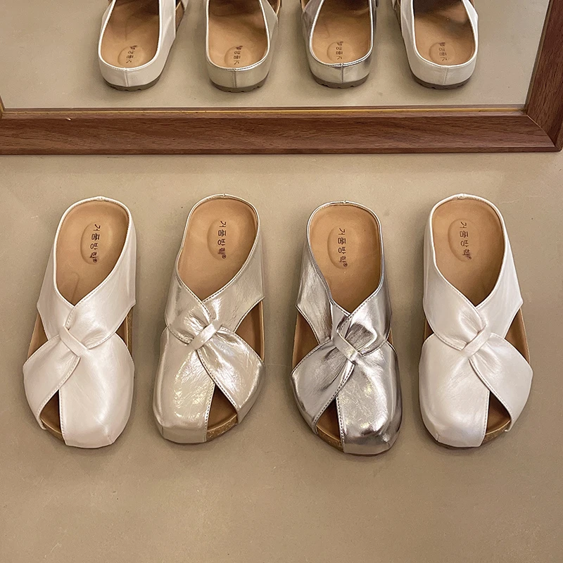 低跟勃肯拖鞋女外穿夏季新款韩版镂空通风透气包头半拖鞋休闲软底