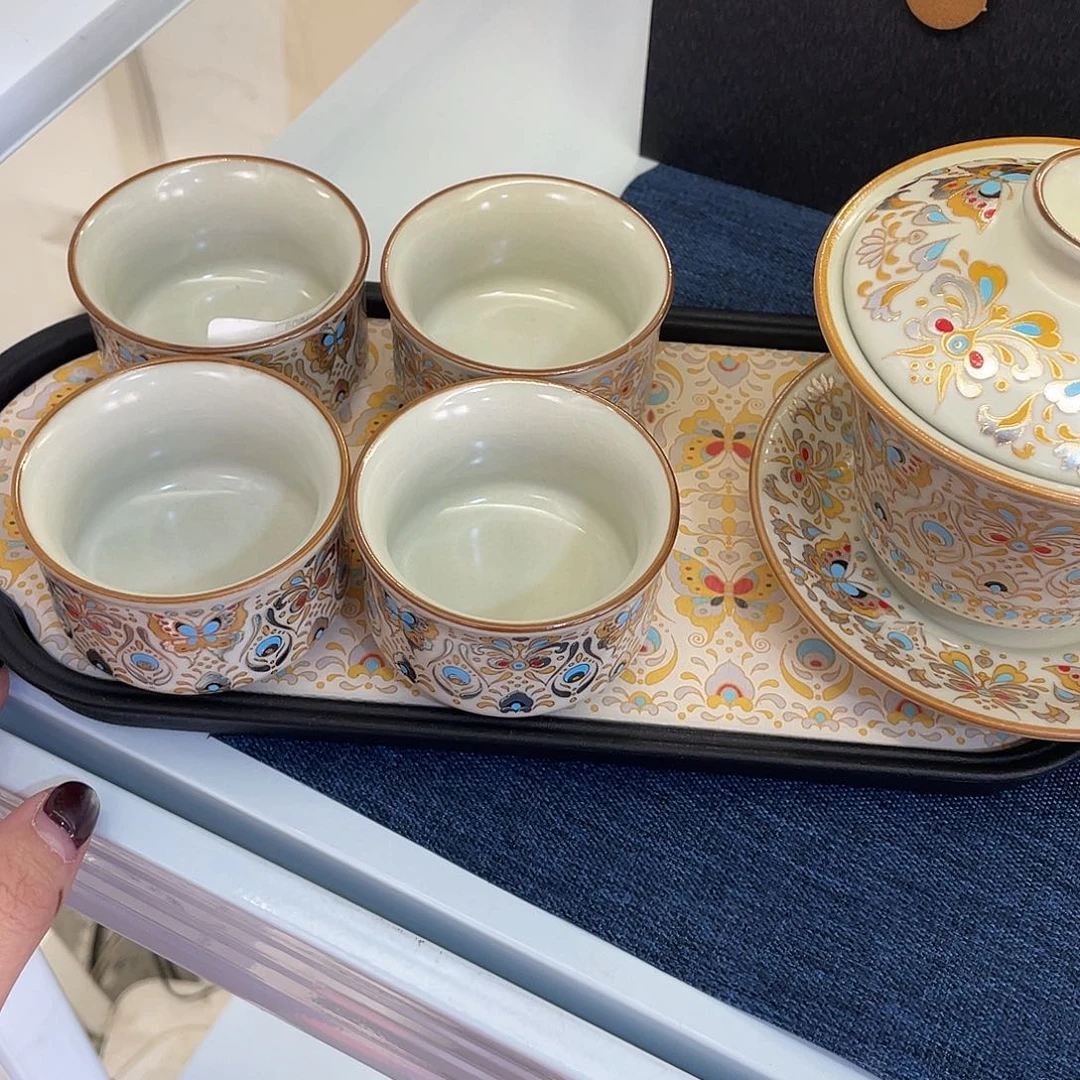 陶景德陶瓷盖碗茶具