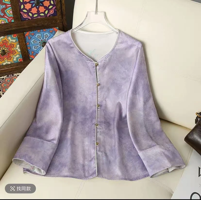 【紫洛薰】双面穿新中式防晒外套显白上衣气质盘扣女装长袖宽松