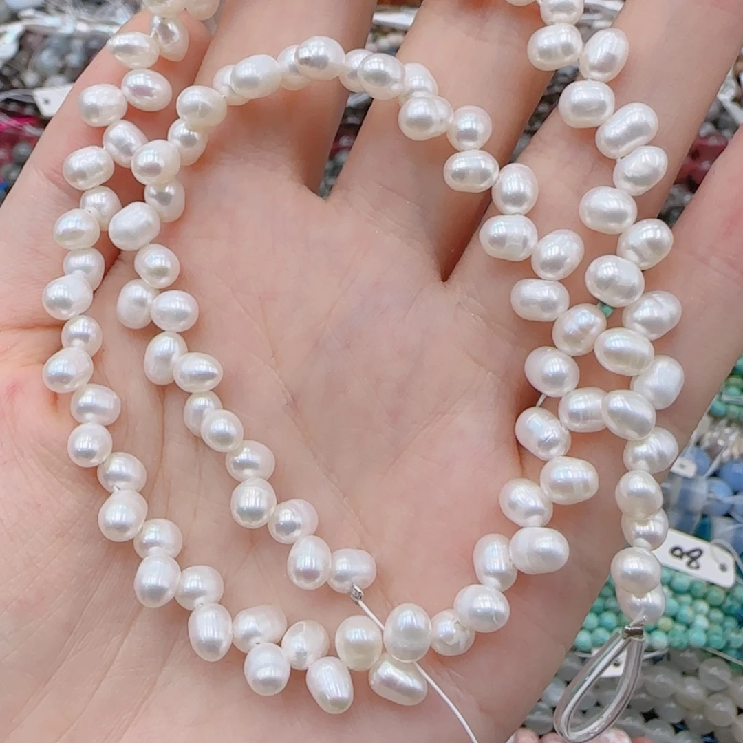 未镶嵌玛瑙/玉髓珠宝半成品淡水珍珠麦穗一条