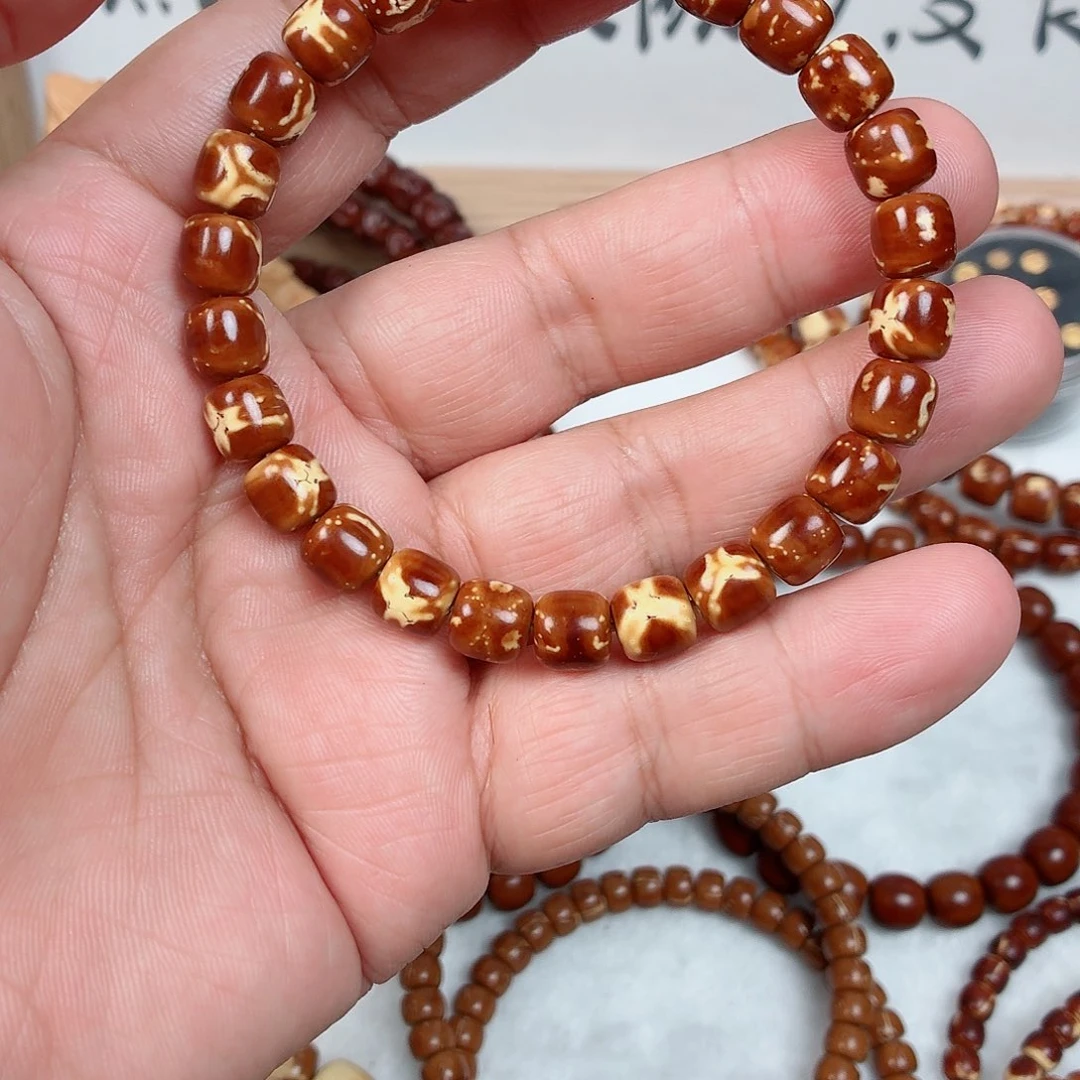 紫金鼠手串火焰纹鬼脸实心