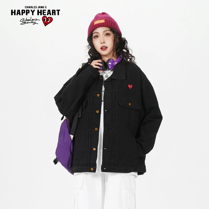 查尔斯桃心 城市户外系列牛仔外套男女同款宽松潮流简约复古