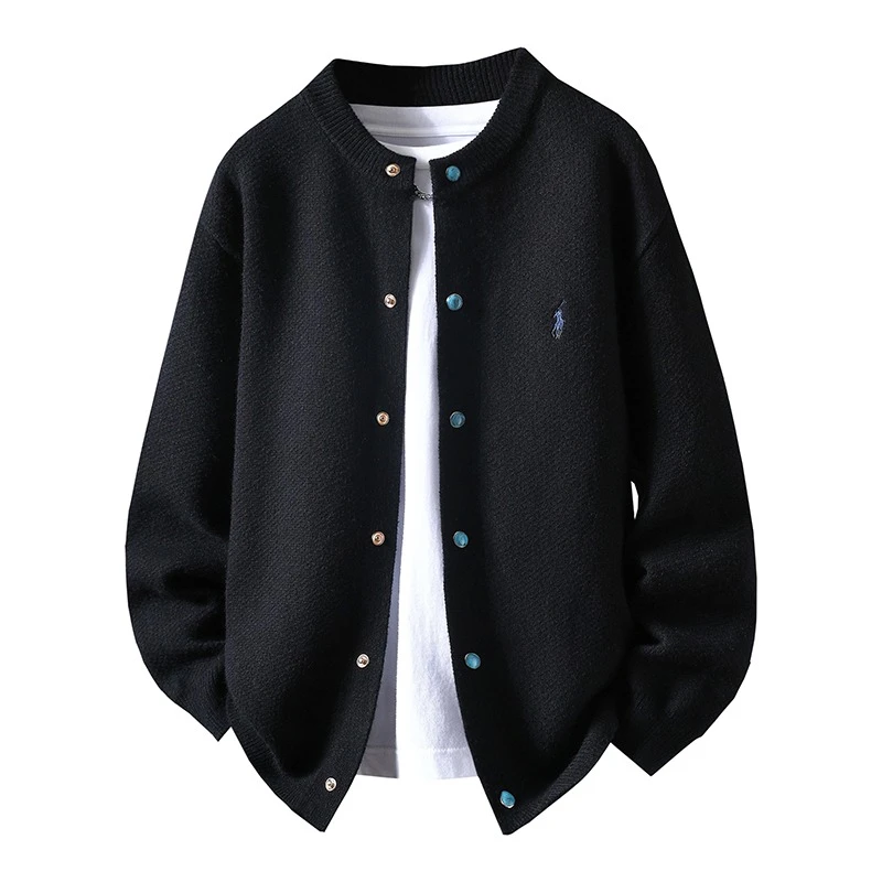 绿松石棒球服外套男春秋季2025新款简约针织开衫夹克男春装上衣潮