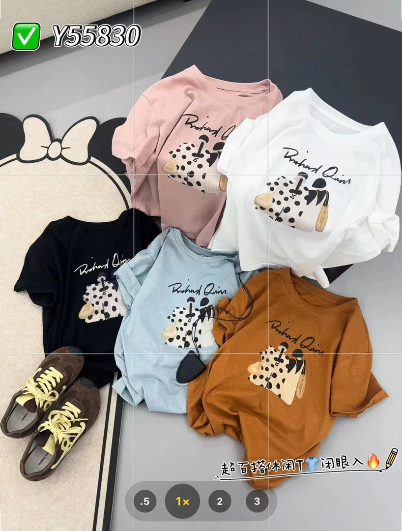 【云云精选】55830 夏季雪花棉卡通T恤