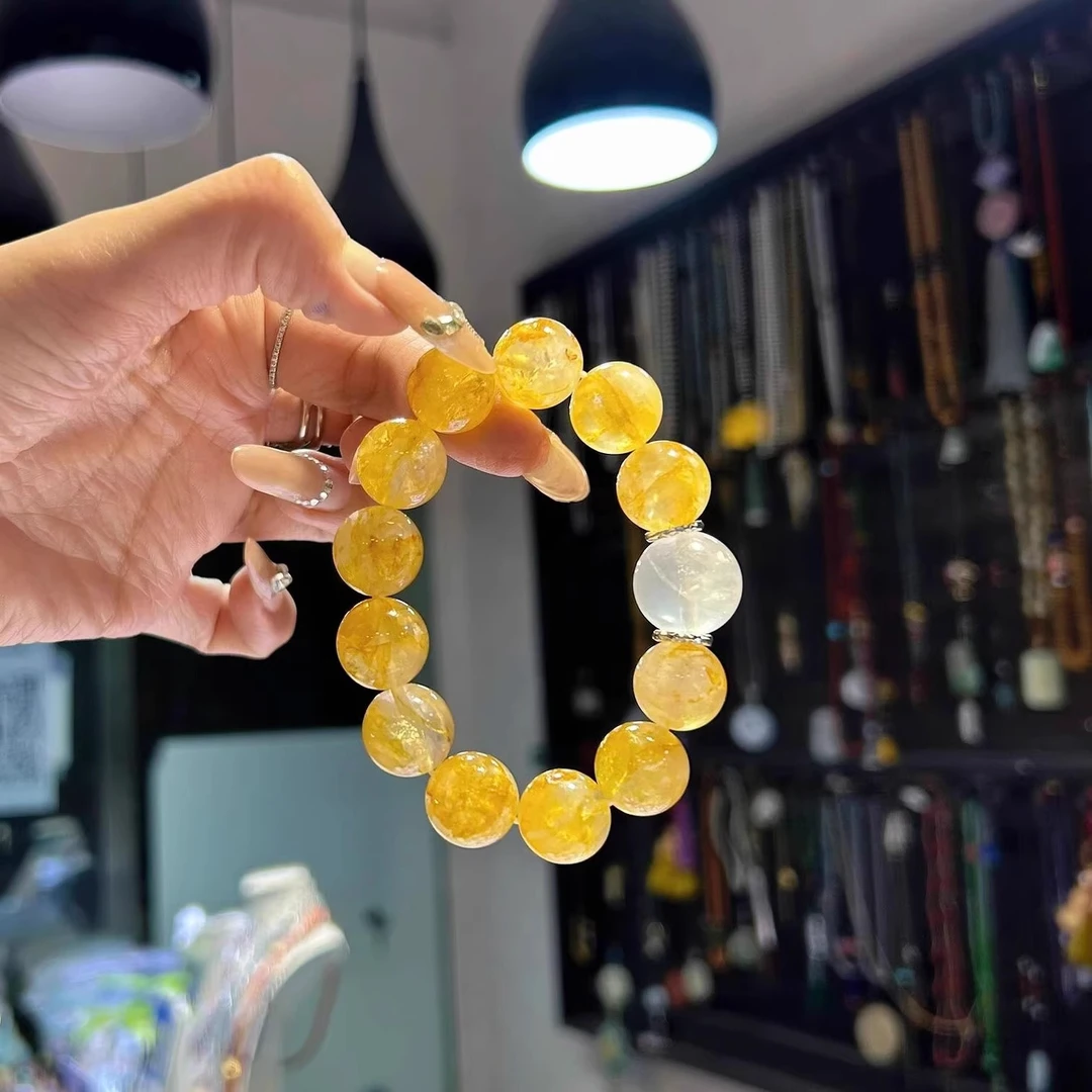 手链新款夏日黄胶花女款单圈手串时尚海边度假风磨精美百搭