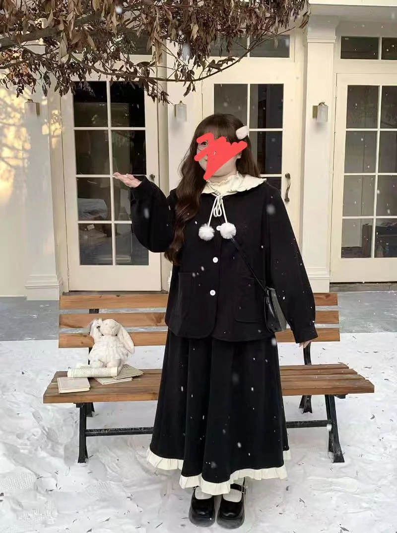 大码韩系穿搭上衣半身裙两件套9351