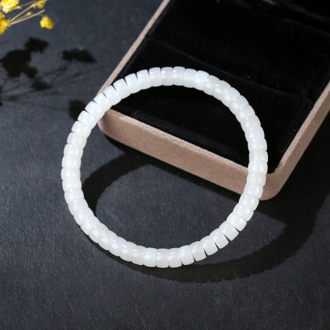 【麦子家族】天然和田玉白玉直切手串多样性发1 SC731