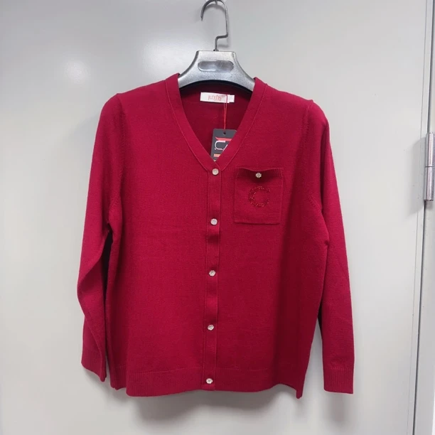 珊珊时装 君蒂JUNTIS 秋冬季中老年妈妈丝光抗起球羊毛女长袖上衣