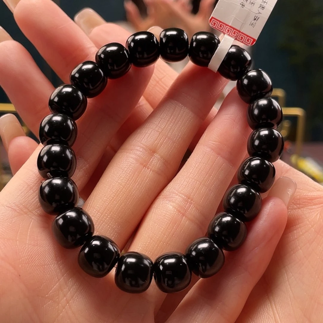 手串未镶嵌和田玉黑青卡9.10老型