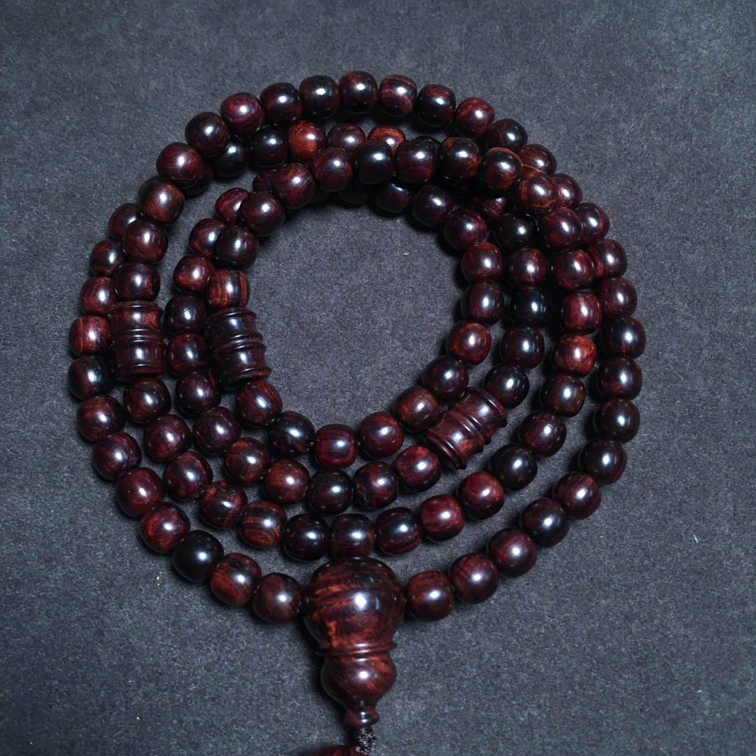 【一物一拍】FS249海南黄花梨紫油梨多彩留疤0.6*108手串