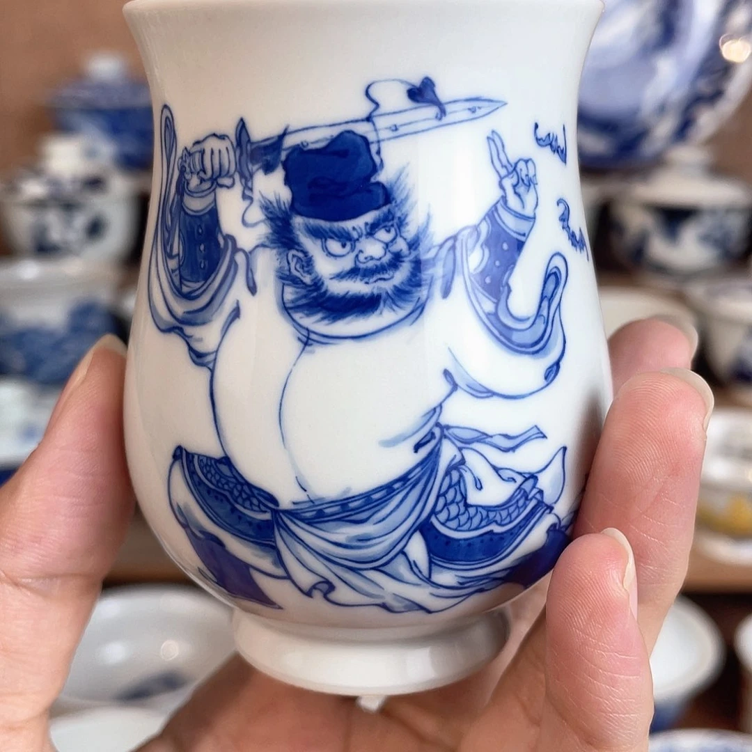 泥藝瓷梦钟馗玉兰闻香杯