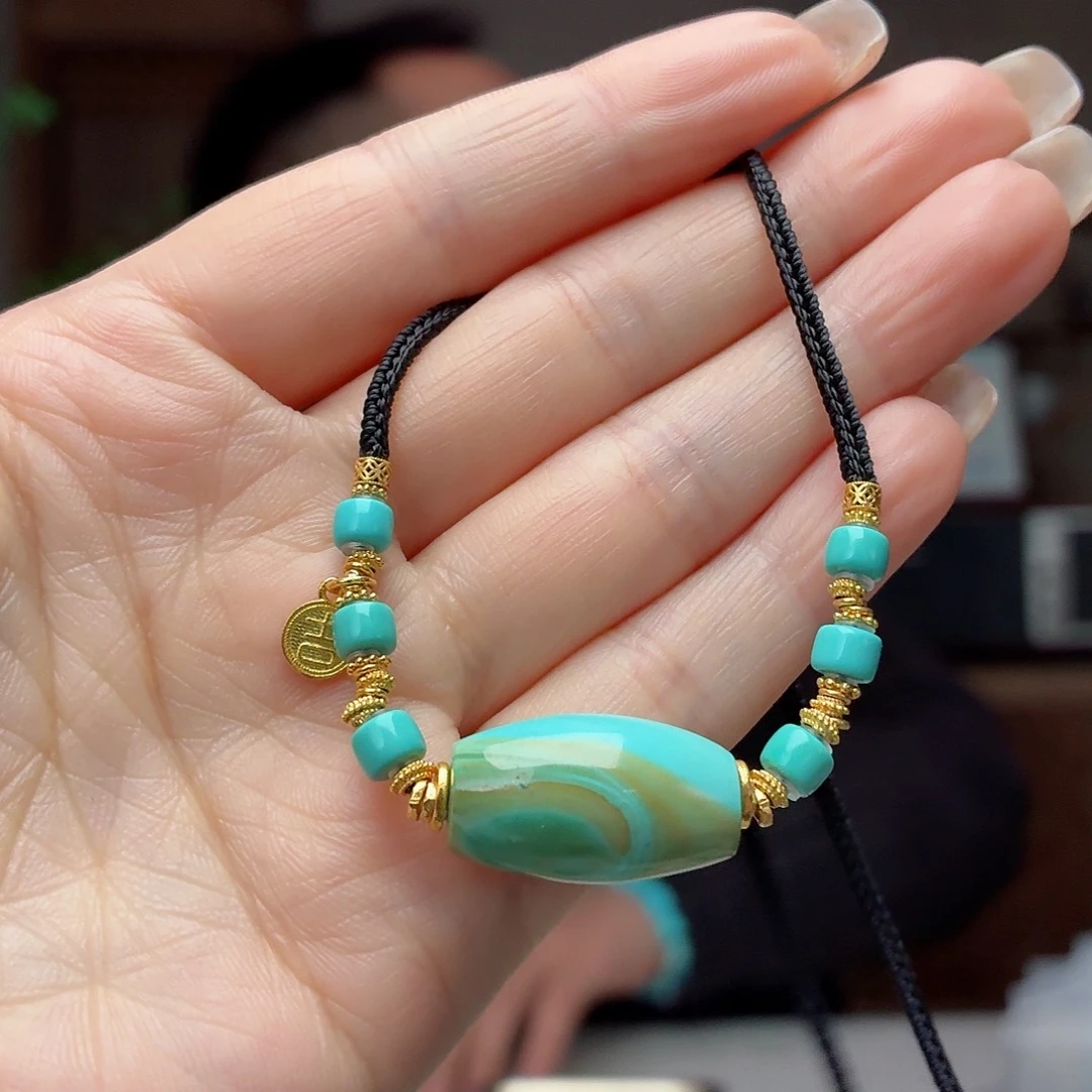 绿松石18K金镶嵌珠宝奇石