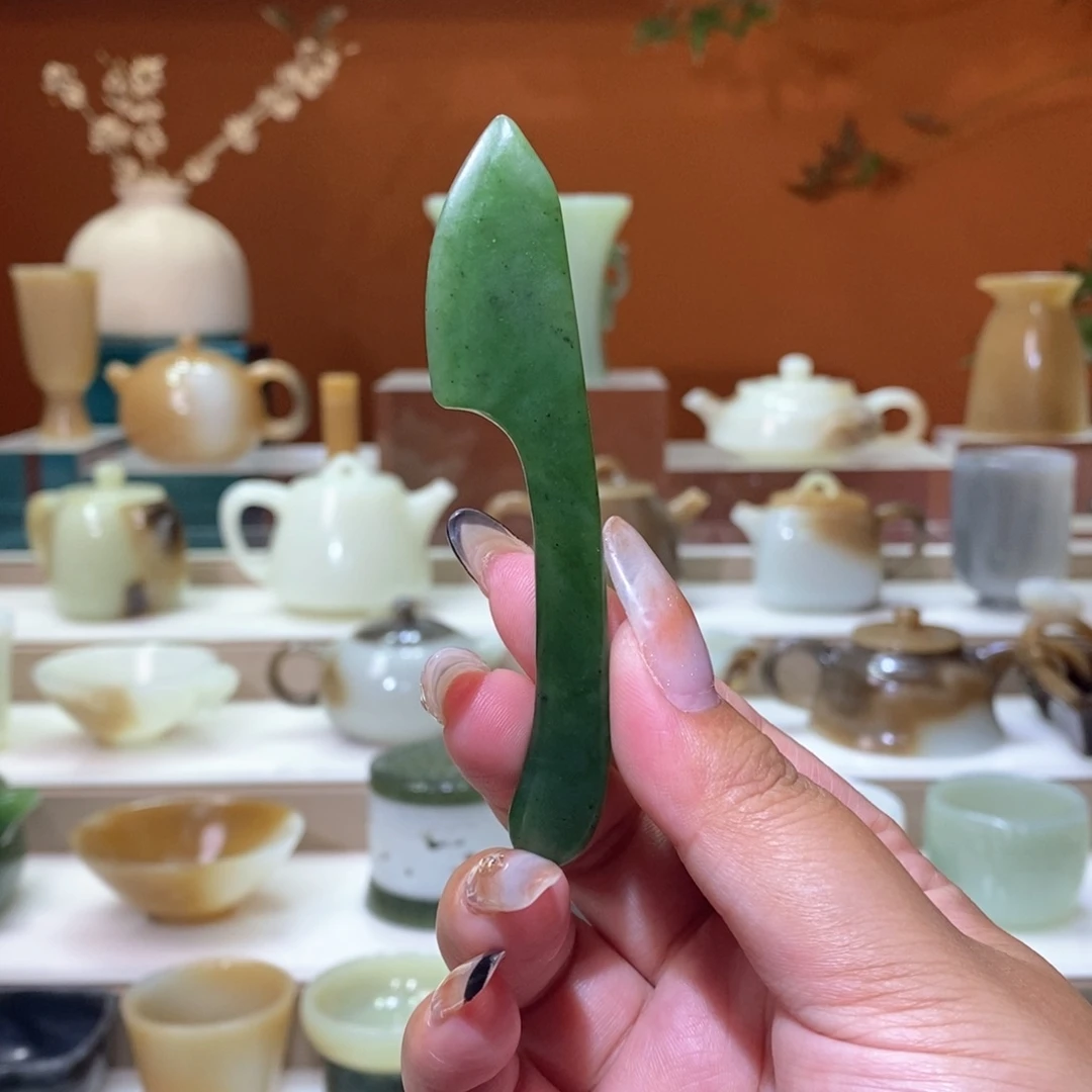 未镶嵌和田玉挂件碧玉茶刀福利