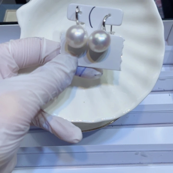 淡水珍珠耳饰银S925镶嵌