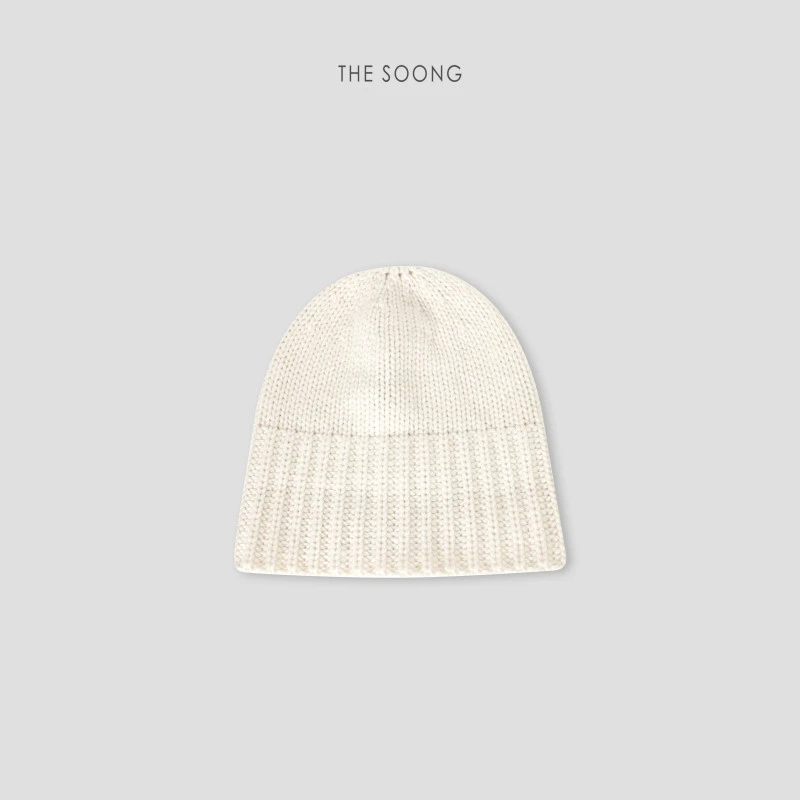 THESOONG|阿拉善赤峰高支山羊绒 细纱三针螺纹百搭针织帽HWMZ7380