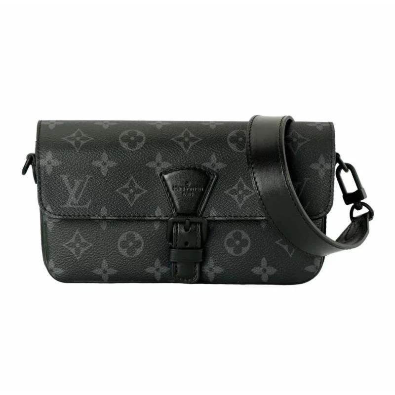 99新 LouisVuitton/路易威登 闲置 新款Monsuris黑老花满印邮差包