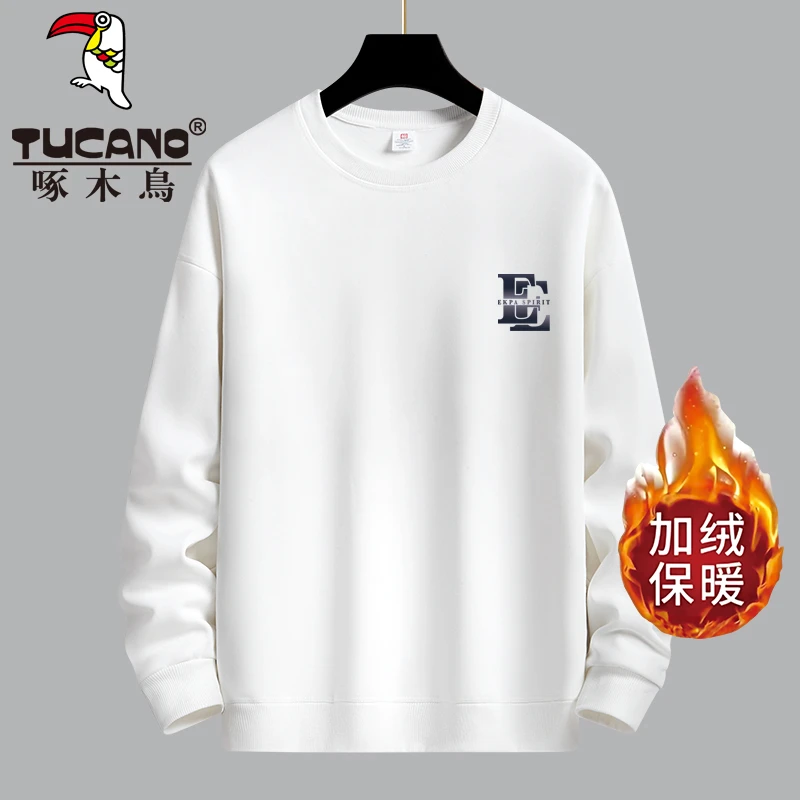 啄木鸟卫衣男女同款春秋季圆领长袖男士大码加绒加厚潮流情侣休闲