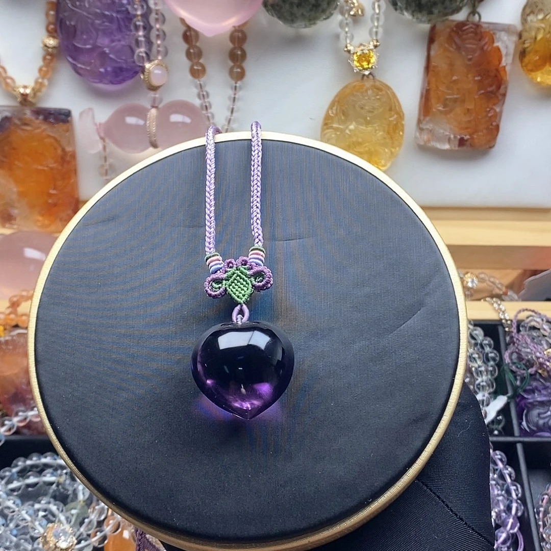 水晶颈饰未镶嵌紫水晶爱心