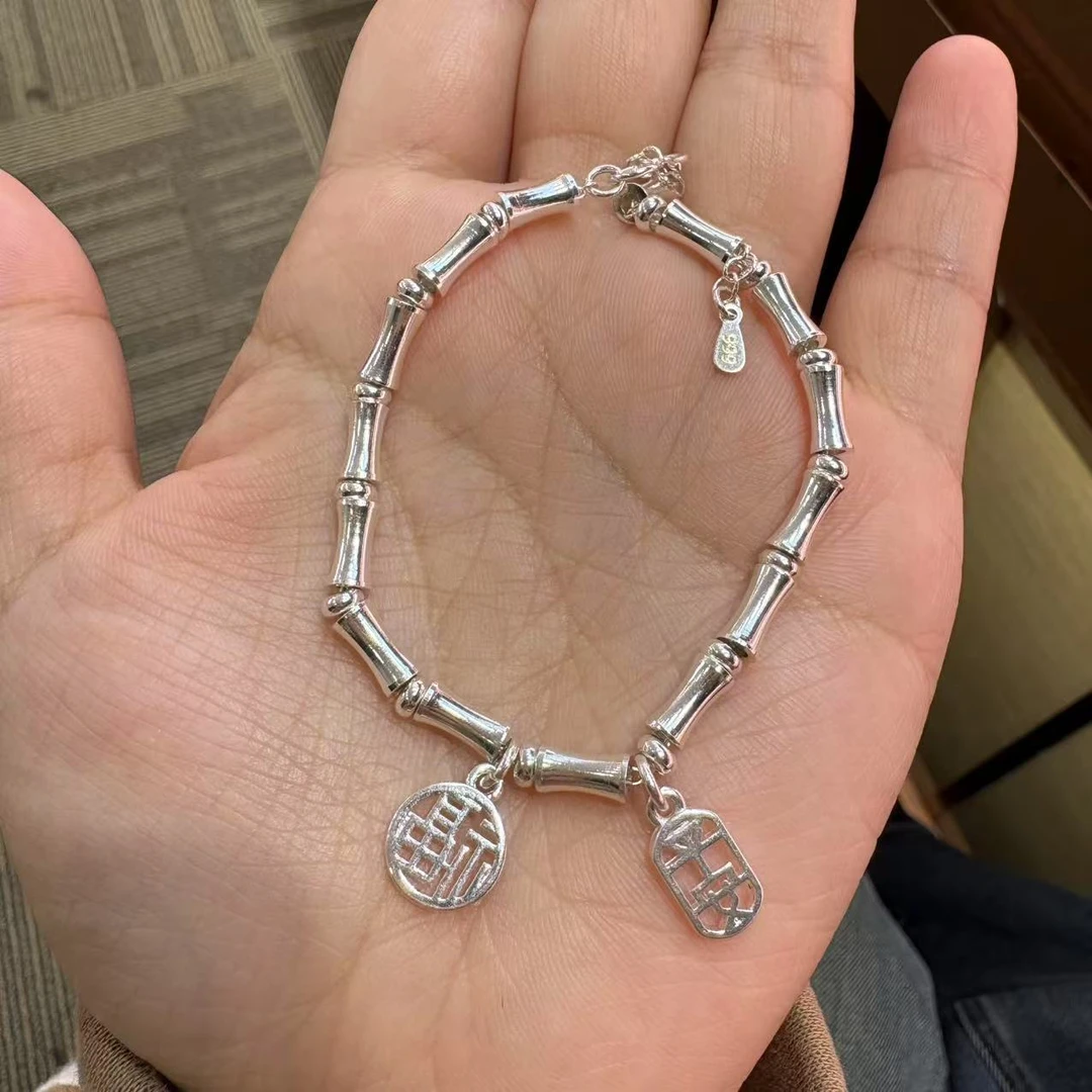 【夫夫专享】竹节银手链步步高升