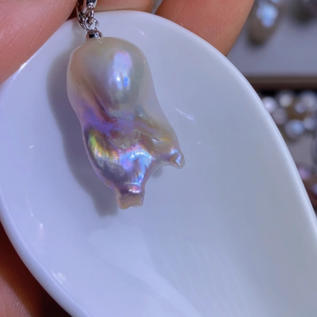 银S925镶嵌天然淡水珍珠淡水珍珠