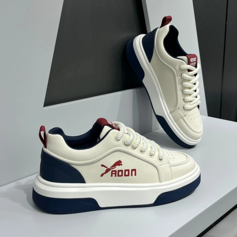 男鞋2025秋季新款时尚休闲鞋增高板鞋厚底低帮秋季系带透气韩版鞋