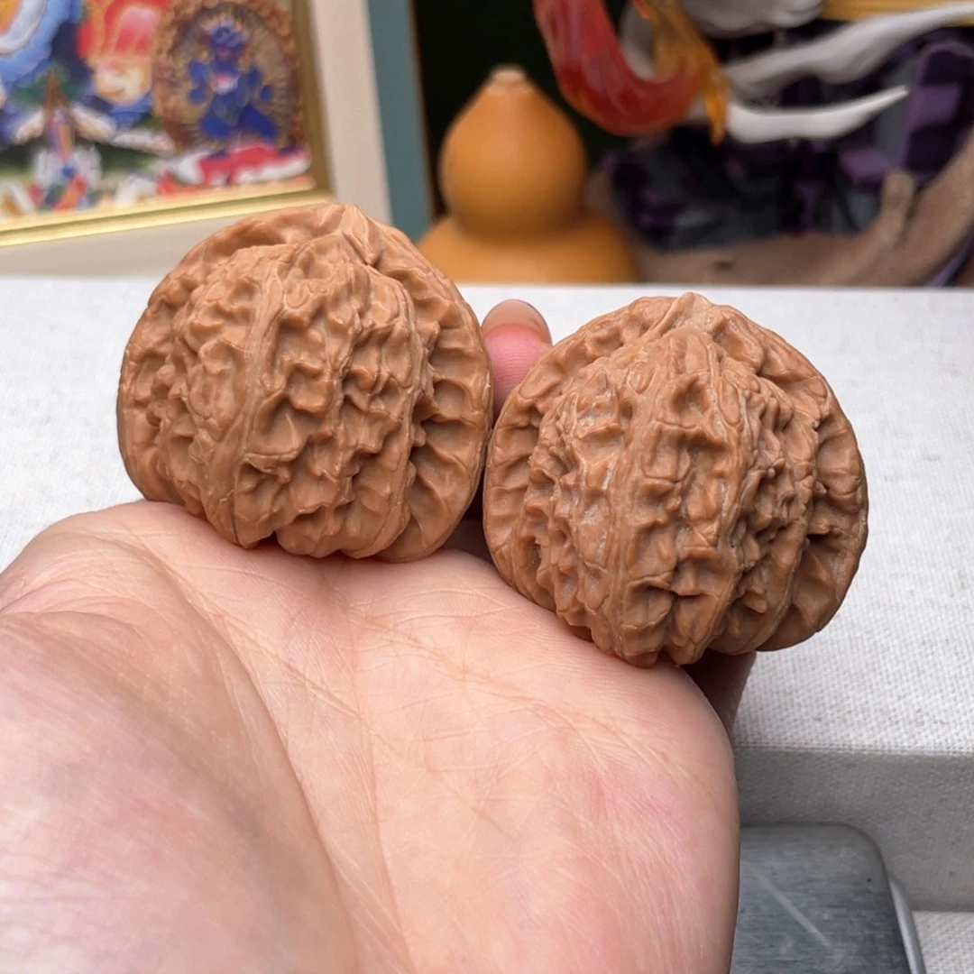 把件文玩核桃三角白40尺27号