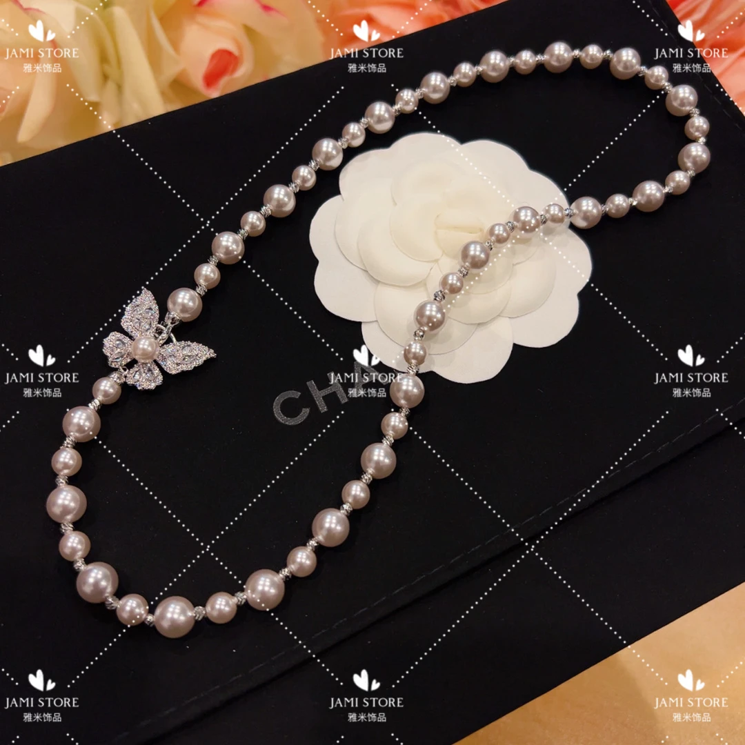镀K金 Jami 蝴蝶珠珠项链轻奢气质优雅温柔时尚百搭
