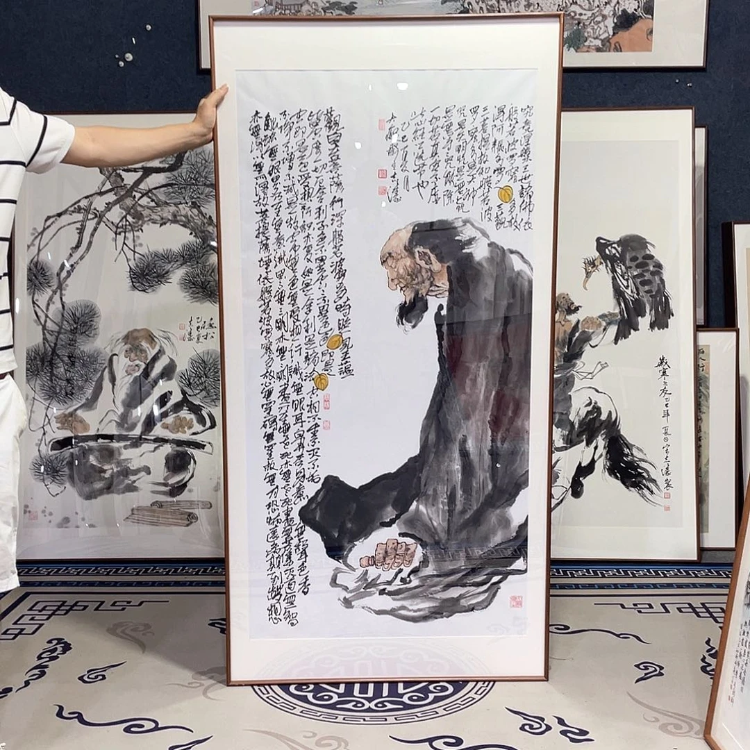 国画手绘画作品带框80/160