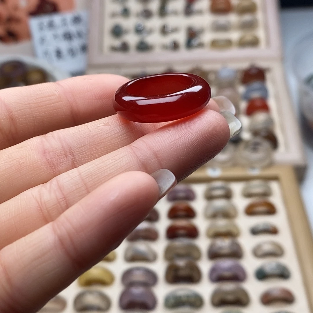 玛瑙/玉髓未镶嵌戒指A5不退换港15+
