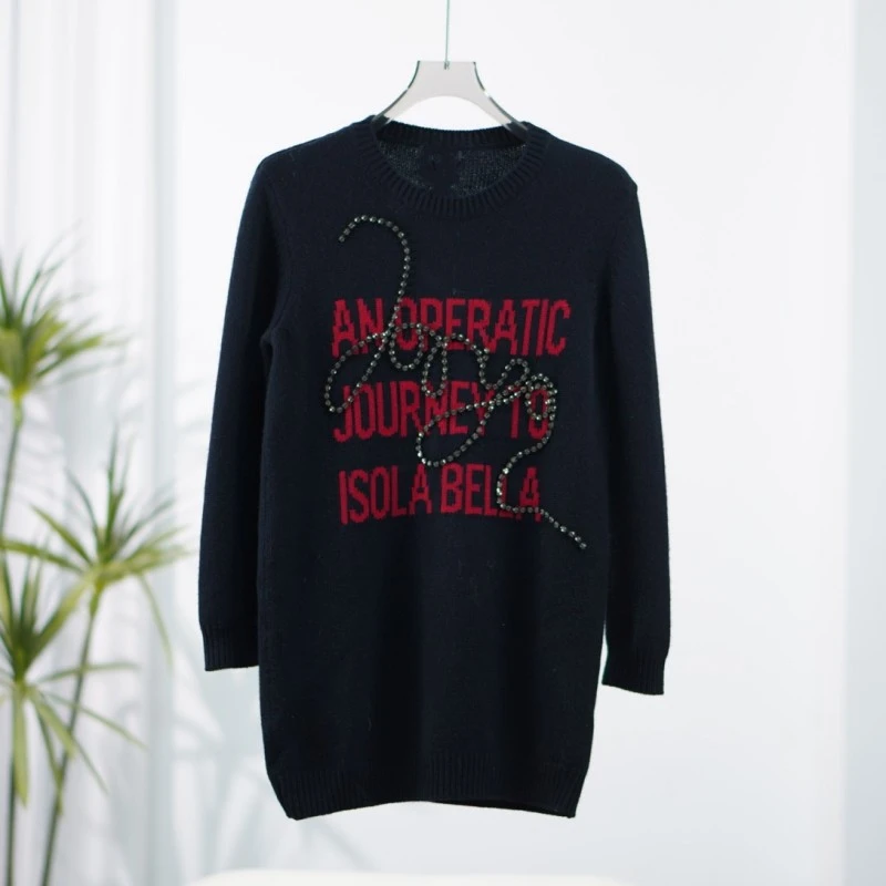 卓系列  HD271  女装时尚撤柜针织连衣裙黑色LI604503