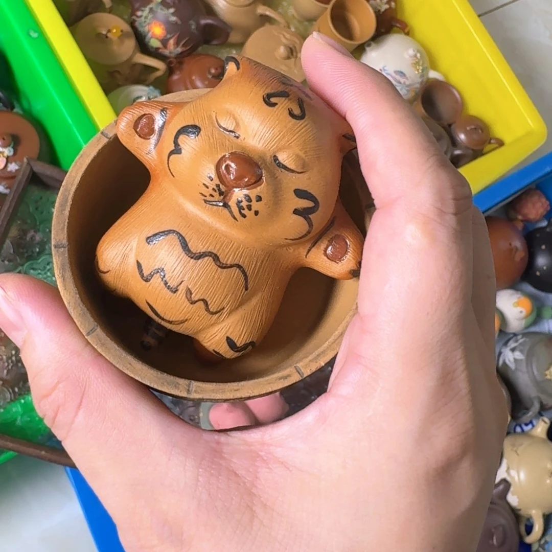 茶壶紫砂可****。茶宠原矿精工半手