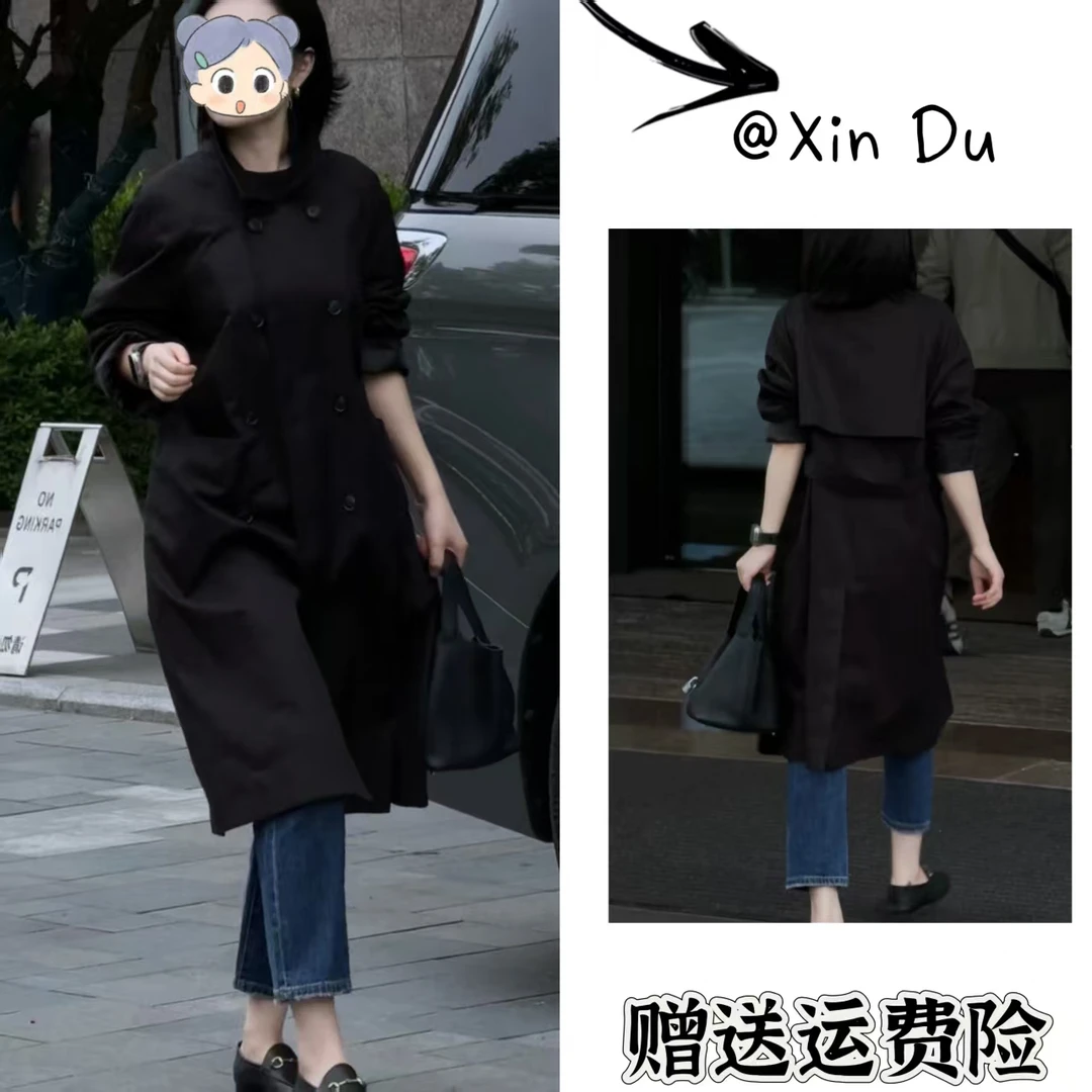 2025秋季新款时尚显瘦气质女士网红洋气风衣百搭款D23599