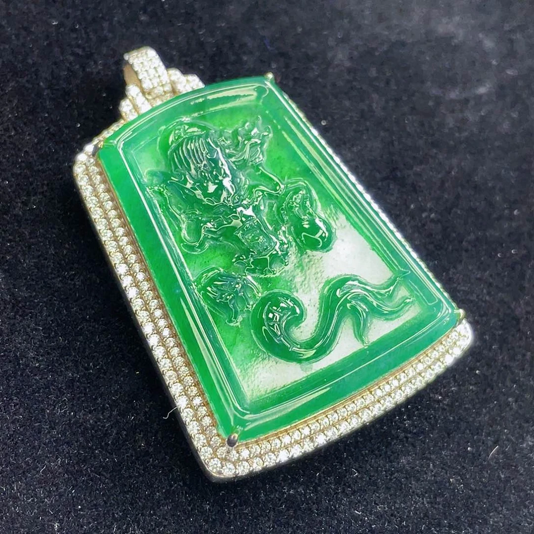 翡翠银S925镶嵌吊坠(不含链)