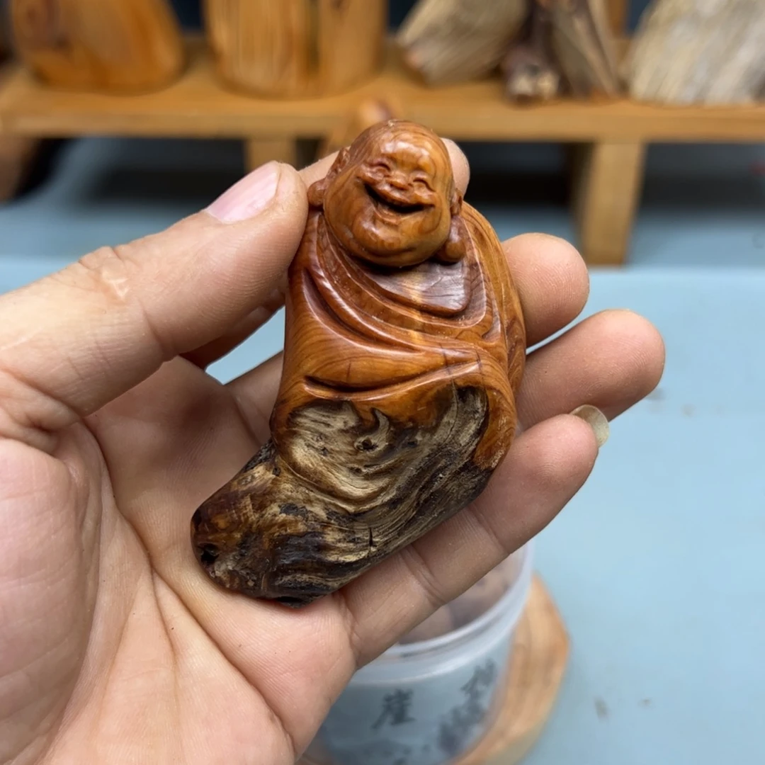 周***木崖柏木摆件手把件